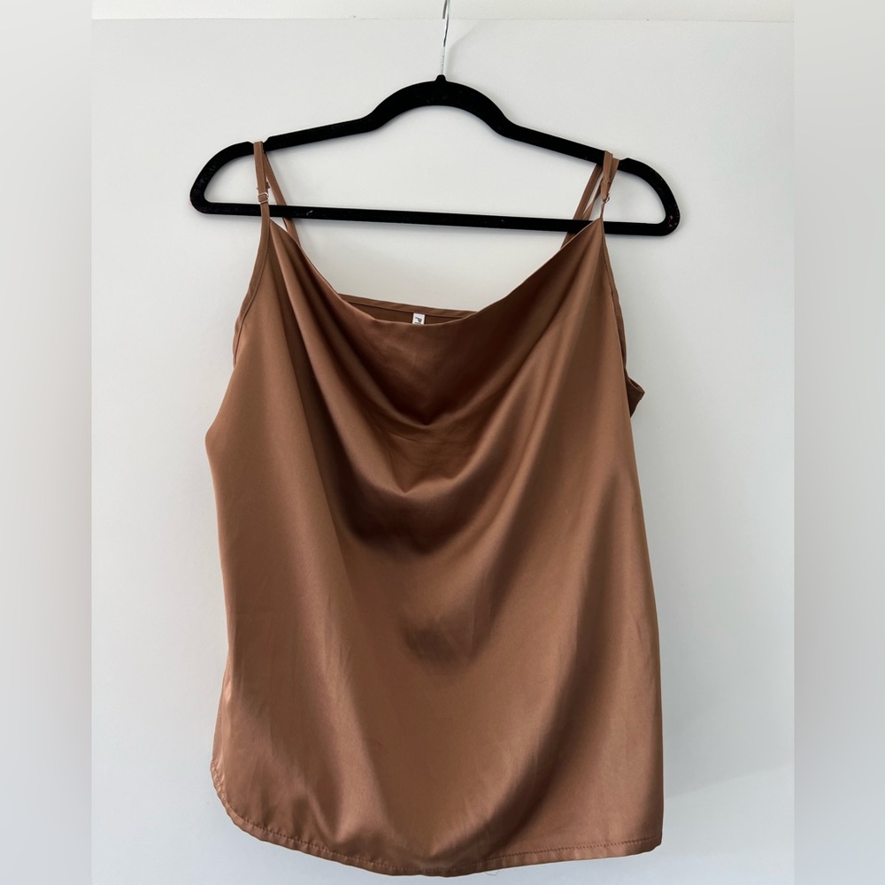 Satin brown cami